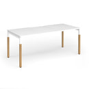 White Connex Plus Wooden Goal-Post Single Desk by Dams with clean design and sturdy wooden construction.