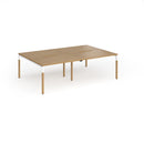 Dams Connex Plus wooden goal-post double back-to-back desk in oak finish, featuring sturdy design and modern office style.