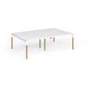 Dams Connex Plus wooden goal-post double back-to-back desk in white, with a sleek design and sturdy construction.