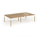 Dams Connex Plus wooden double back-to-back desk goal post in oak finish, sturdy desk accessory with modern design.