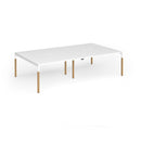 Dams Connex Plus wooden goal-post desk with double back-to-back white finish and modern design for office or sports spaces.