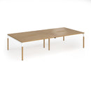 Dams Connex Plus wooden goal-post double back-to-back desk in oak with modern design and natural wood finish.