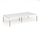 White Connex Plus wooden goal-post desk with double back-to-back design by Dams, featuring a sturdy construction and modern style.