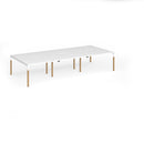 Dams Connex Plus wooden goal-post triple back-to-back desk in white, featuring sturdy wooden construction and a modern design.