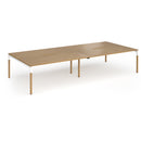 Dams Connex Plus wooden goal-post double back-to-back desk in oak finish, showing the sleek, modern office furniture design