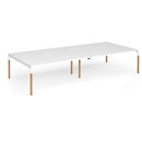 Dams Connex Plus wooden goal-post double back-to-back desk in white with black accents, designed for sports or display purposes.