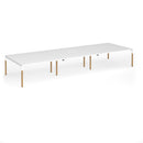 Dams Connex Plus wooden goal-post triple back-to-back desk in white with white background.