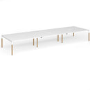 White Connex Plus Wooden Goal-Post Triple Back-to-Back Desk by Dams, featuring sturdy wooden construction and a sleek design.