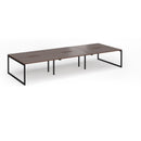 Connex Plus O Frame Triple Back To Back Desk - Walnut - NWOF