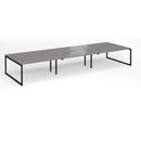 Connex Plus O Frame Triple Back To Back Desk - Grey Oak - NWOF