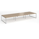 Connex Plus O Frame Triple Back To Back Desk - Kendal Oak - NWOF