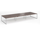 Connex Plus O Frame Triple Back To Back Desk - Walnut - NWOF