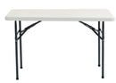 Dams Hoya steel framed table with blow-moulded top, front view showing sturdy metal frame and durable surface.