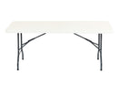 Hoya steel framed table with blow-moulded top by Dams, front view showing sturdy frame and durable surface.