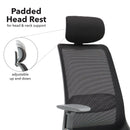 Holden Mesh Back Operator Chair With Black Fabric Seat & Headrest - NWOF