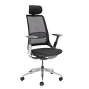 Holden Mesh Back Operator Chair With Black Fabric Seat & Headrest - NWOF