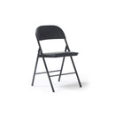 Kava Steel Folding Chair With Soft Padded PVC Seat & Back - 4 Units Per Box - Black - NWOF