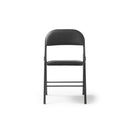 Kava Steel Folding Chair With Soft Padded PVC Seat & Back - 4 Units Per Box - Black - NWOF