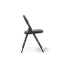 Kava Steel Folding Chair With Soft Padded PVC Seat & Back - 4 Units Per Box - Black - NWOF