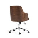 Kyoto Meeting Chair - Oak Veneer Shell With Black PU Seat & Chrome Base - NWOF
