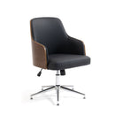 Kyoto Meeting Chair - Oak Veneer Shell With Black PU Seat & Chrome Base - NWOF