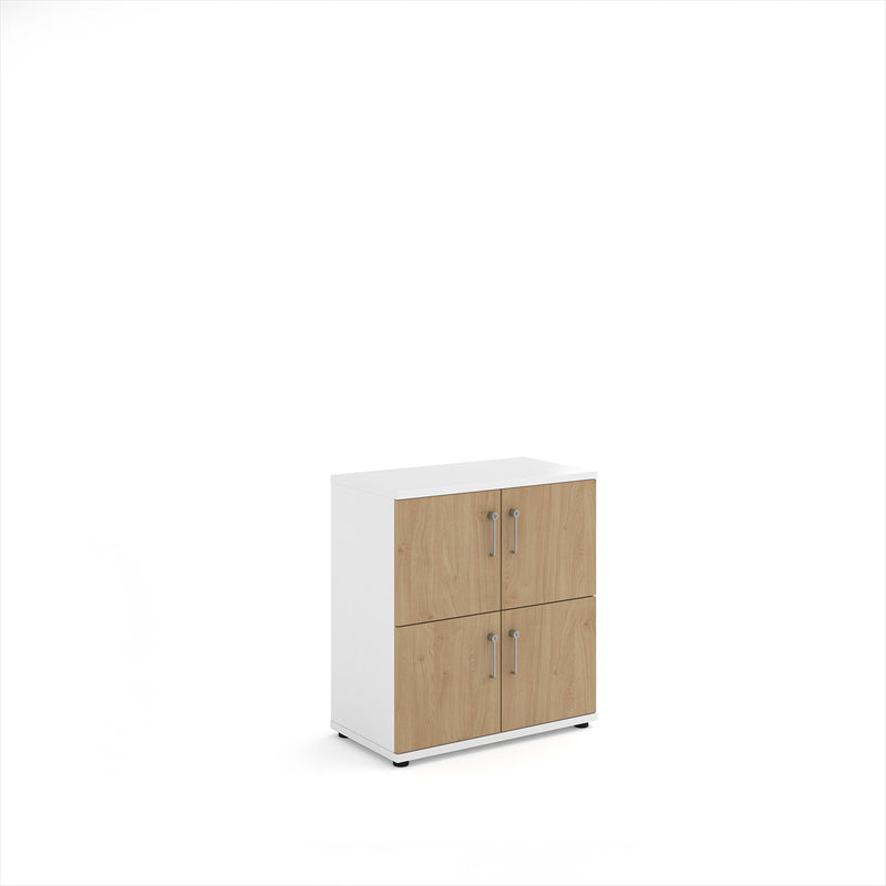 Wooden Storage Locker - White With Kendal Oak Doors