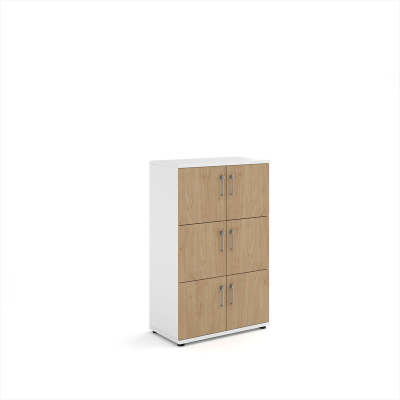 Wooden Storage Locker - White With Kendal Oak Doors