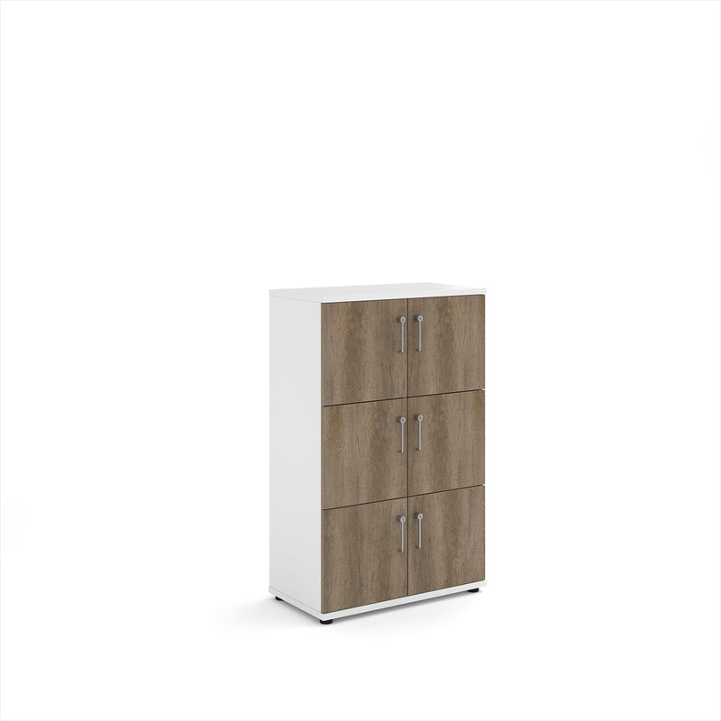 Wooden Storage Locker - White With Nebraska Oak Doors
