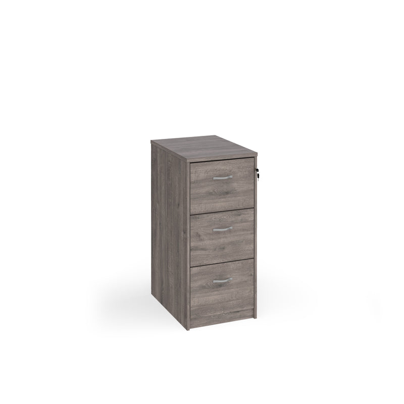 Universal Wooden Filing Cabinet With Silver Handles - Grey Oak - NWOF