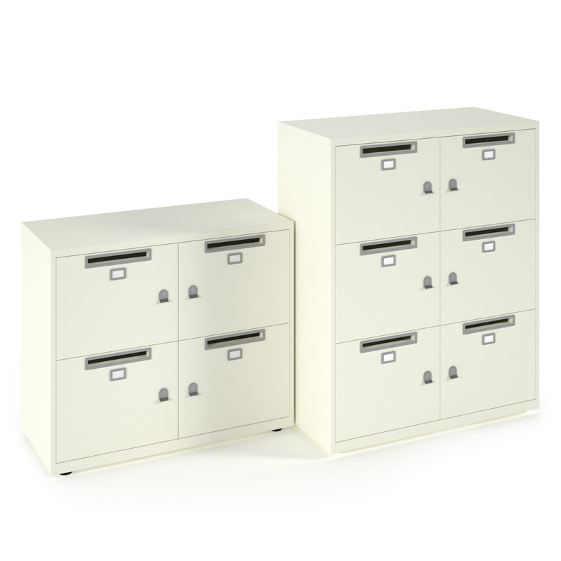 Bisley Lodges With 6 Doors And Letterboxes - White - NWOF