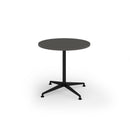 Dams Loft Circular Dining Table in Onyx Grey with smooth round surface and modern metal legs, ideal for contemporary dining rooms.