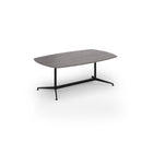 Dams Loft Barrel Boardroom Table in grey oak wood with a rounded barrel shape and modern design.
