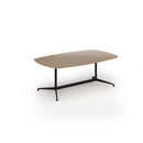 Loft Barrel Boardroom Table in Kendal Oak by Dams, showcasing a sleek wooden conference table with a polished finish.