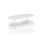 Dams Loft Barrel Boardroom Table in white with a modern, rounded design and smooth surface, ideal for conference rooms.