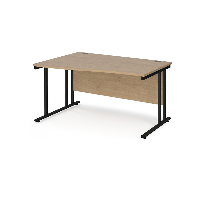 Maestro 25 Wave Desk With Cantilever Leg - Kendal Oak - NWOF