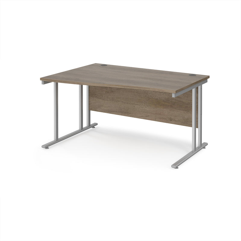 Maestro 25 Wave Desk With Cantilever Leg - Nebraska Oak - NWOF