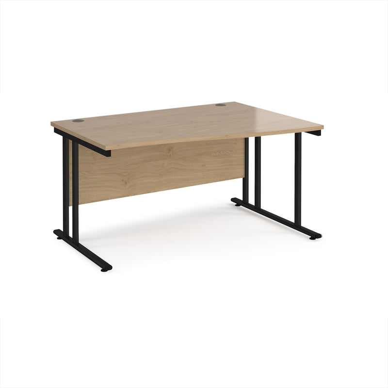 Maestro 25 Wave Desk With Cantilever Leg - Kendal Oak - NWOF