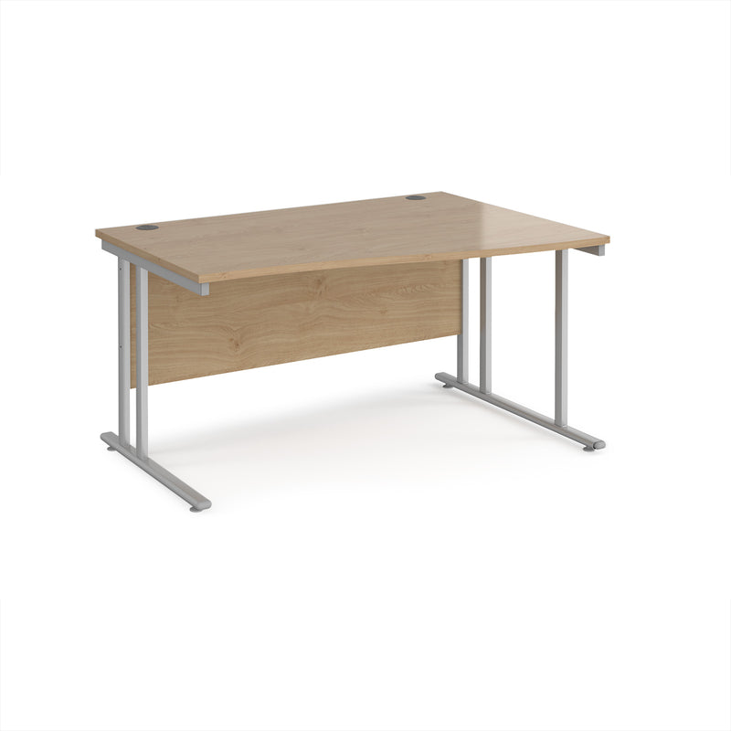 Maestro 25 Wave Desk With Cantilever Leg - Kendal Oak - NWOF
