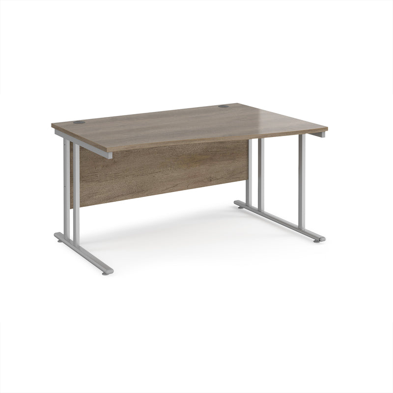 Maestro 25 Wave Desk With Cantilever Leg - Nebraska Oak - NWOF