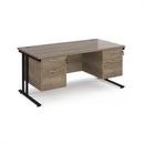 Maestro 25 Straight Desk 800mm Deep With Fixed 2 & 3 Drawer Pedestals - Cantilever Leg - NWOF