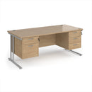 Maestro 25 Straight Desk 800mm Deep With Fixed 2 & 3 Drawer Pedestals - Cantilever Leg - NWOF