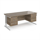 Maestro 25 Straight Desk 800mm Deep With Two Fixed 3 Drawer Pedestals - Cantilever Leg - NWOF