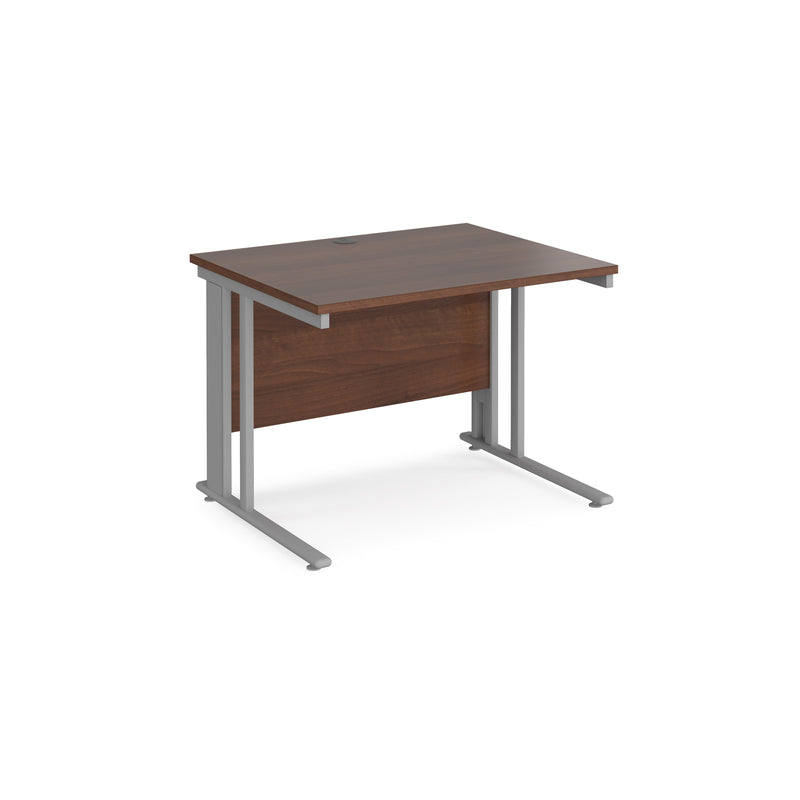 Maestro 25 800mm Deep Straight Desk With Cable Managed Leg - Walnut - NWOF