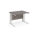 Maestro 25 800mm Deep Straight Desk With Cable Managed Leg - Grey Oak - NWOF