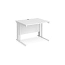 Maestro 25 800mm Deep Straight Desk With Cable Managed Leg - White - NWOF