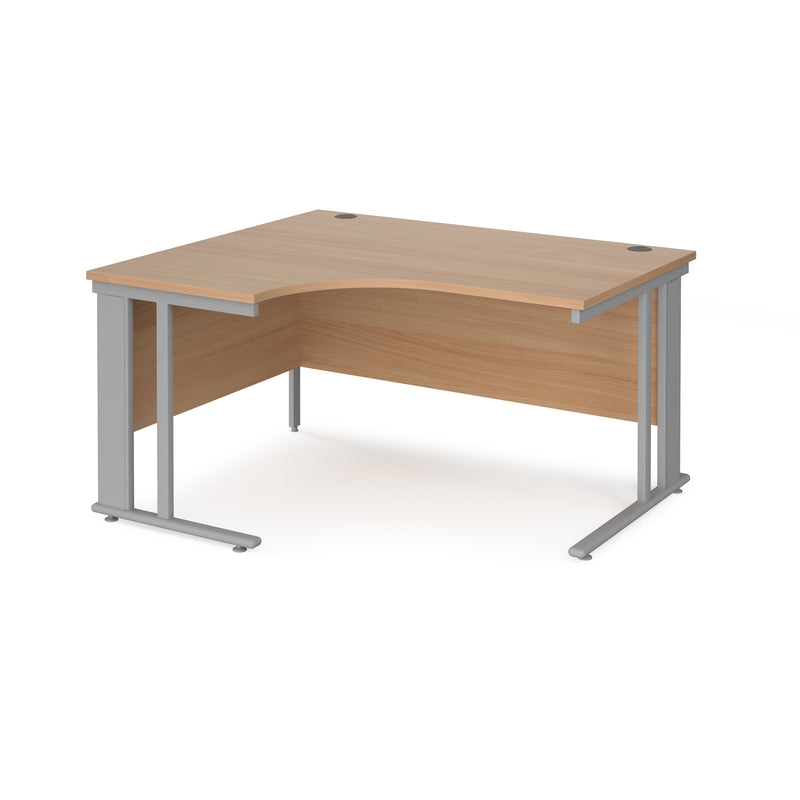 Maestro 25 Ergonomic Desk With Cable Managed Leg - Beech - NWOF