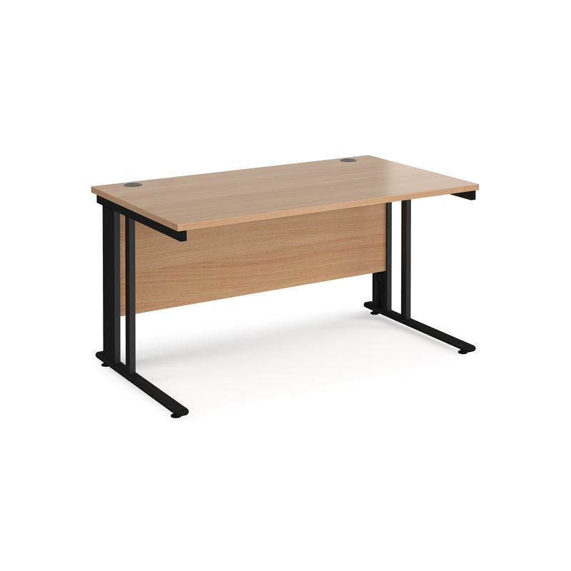 Maestro 25 800mm Deep Straight Desk With Cable Managed Leg - Beech - NWOF