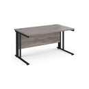 Maestro 25 800mm Deep Straight Desk With Cable Managed Leg - Grey Oak - NWOF