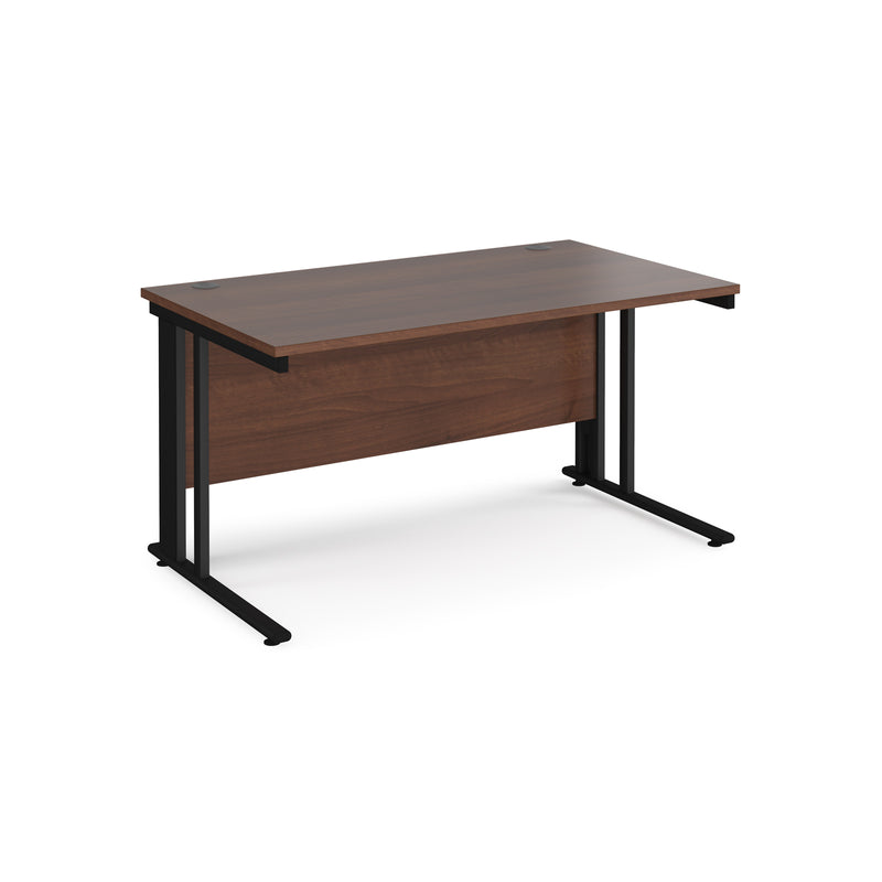 Maestro 25 800mm Deep Straight Desk With Cable Managed Leg - Walnut - NWOF