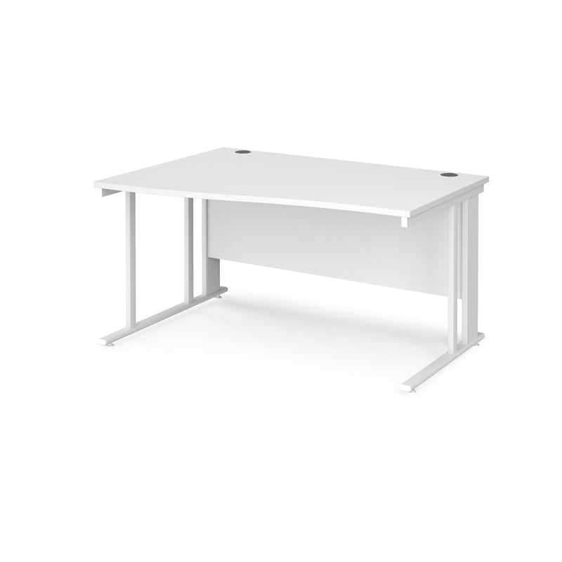 Maestro 25 Wave Desk With Cable Managed Leg - White - NWOF